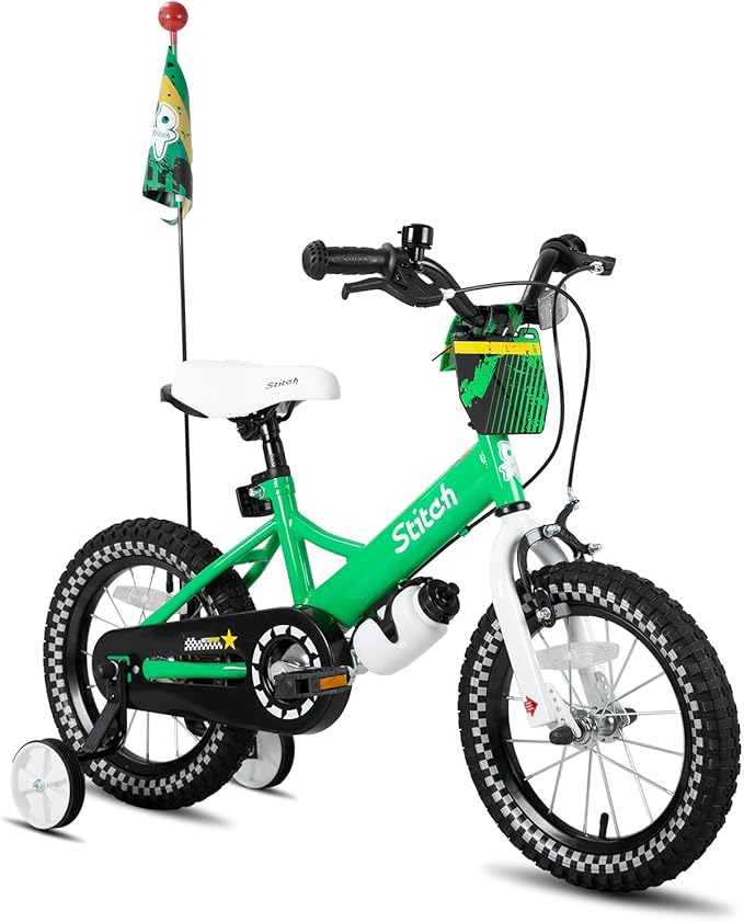 JOYSTAR Kids Bike for 2-7 Years Girls Boys w/o Dual Handbrake 12 14 16 Inch Princess Girls Bike with Training Wheels Doll Seat Streamers Boys Bikes with Flag & Water Bottle, Kids' Bicycle