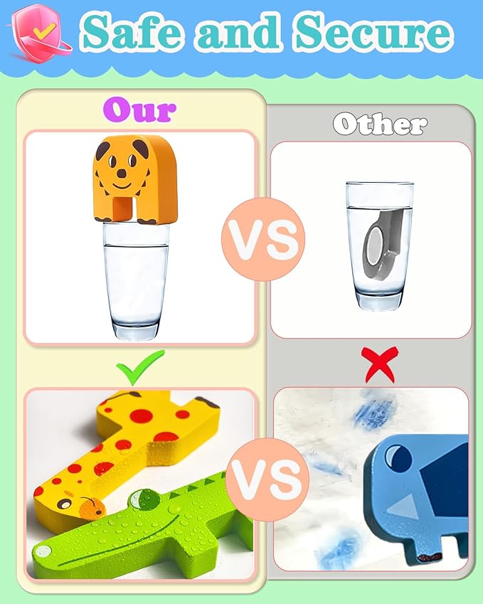 Montessori Toys for 1 2 3 Year Old Boys Girls, Toddler Toys Age 2-4, 10 Pack Wooden Animal Blocks Sorting & Stacking Education Toddler Puzzles Toy,1 2 3 Year Old Girl Boy Birthday Gifts