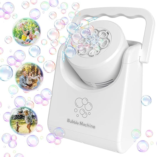 Bubble Machine for Kids Toddlers,Automatic Bubble Blower,Portable Adjustable Angle Bubble Maker,Bubbles Toy for 3 4 5 6 7 Year Old Boy Girl,Outdoor Party Birthday Easter Baskets Stuffers Gifts