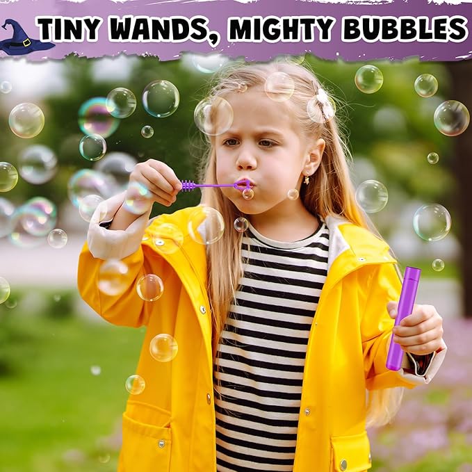 Boo Basket Goodie Bag Stuffers for Toddlers 200 Pcs, Halloween Mini Bubble Wands Toys Gifts for Kids, Small Treats Non Candy Birthday Party Favors Supplies Class Treasure Box Prizes Trinkets Stuff