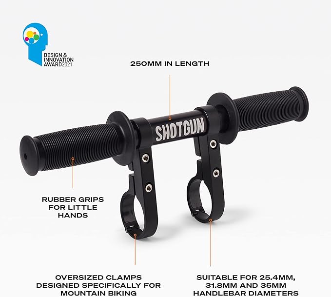 Kids Ride Shotgun - Child Bike Seat & Handlebar Combos - Front Mounted, for Children Aged 2~5 Years, Fits Most Adult Modern Mountain Bikes, Adjustable for Comfort