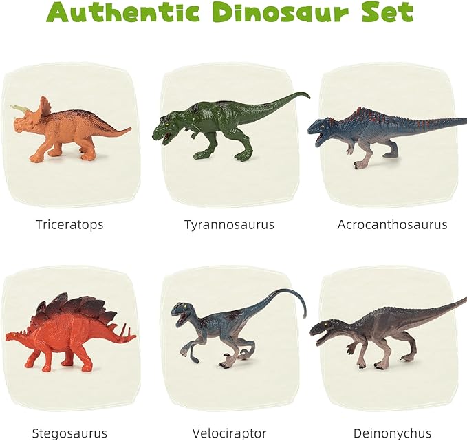 Magnetic Blocks 108PCS Magnetic Building Blocks with 6 Dinosaur Toys