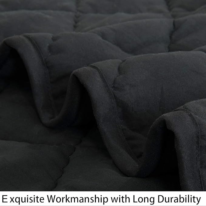 NTBAY Down Alternative Oversized Toddler Comforter, Super Soft and Warm Solid Color Baby Crib Quilted Blanket, 43x60 inches, Black