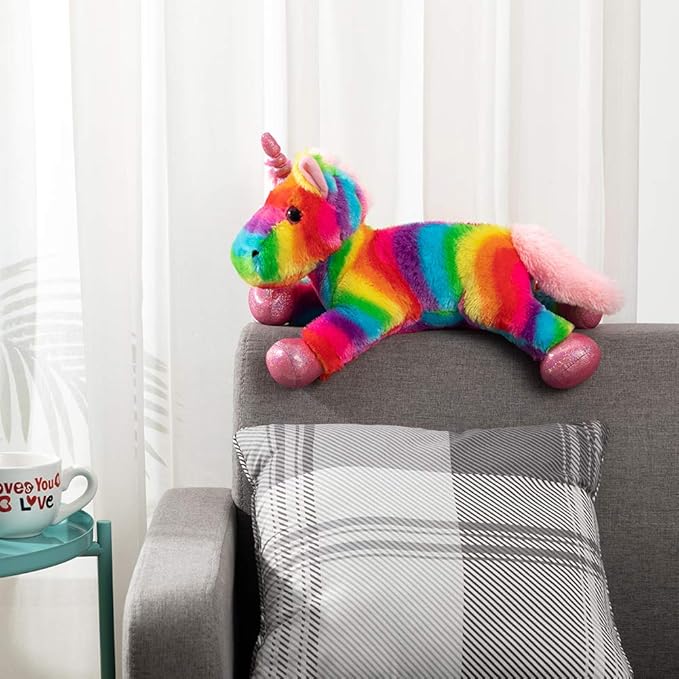 HollyHOME Plush Unicorn Stuffed Animals Rainbow Unicorn Toy Holiday Birthday Gift for Girls 16 Inch