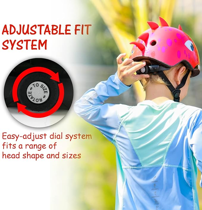 Kids Toddler Bike Helmet, Adjustable and Multi-Sport for Child Boys and Girls, 2 Sizes