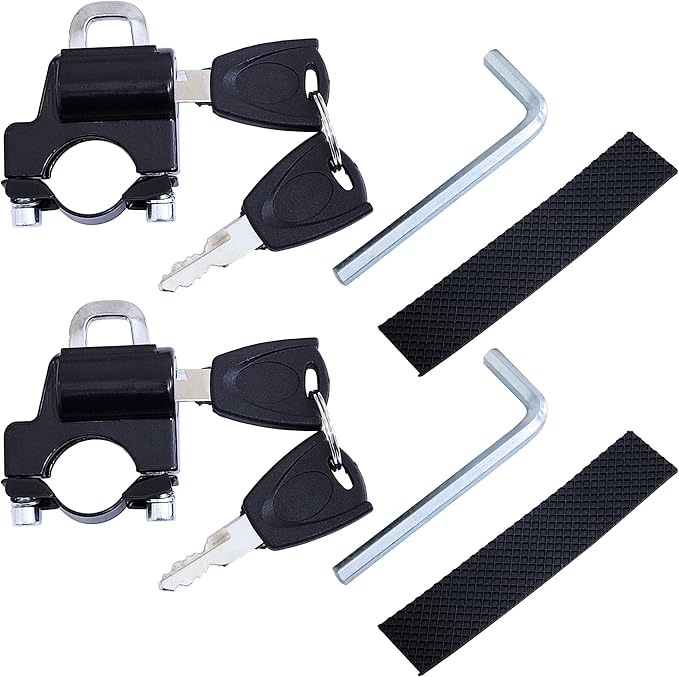 2X Motorcycle Helmet Security Lock Replacement Anti-Theft Fixed Multi-Function Lock Accessories with Key for Motorcycles Bicycles E-Bike