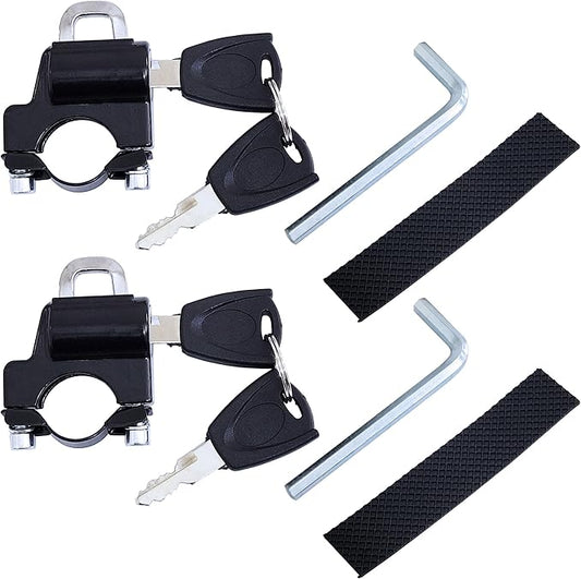 2X Motorcycle Helmet Security Lock Replacement Anti-Theft Fixed Multi-Function Lock Accessories with Key for Motorcycles Bicycles E-Bike