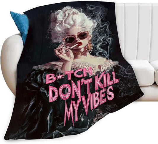 Vintage Woman Blanket Fashion Women Throw Blankets Gifts for Girls Boys Kids Soft Cozy Fleece Plush for Couch Sofa Bed 60"x50"