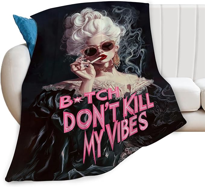 Vintage Woman Blanket Fashion Women Throw Blankets Gifts for Girls Boys Kids Soft Cozy Fleece Plush for Couch Sofa Bed 80"x60"