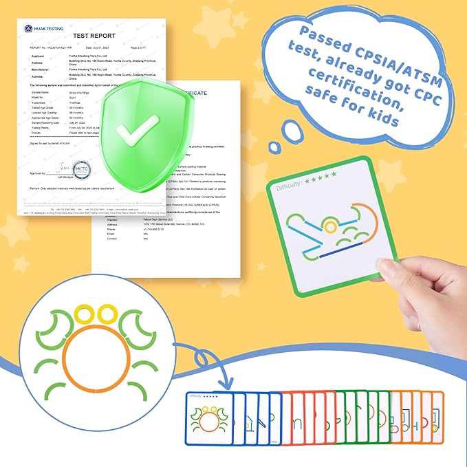 142pcs Wooden Pattern Blocks Montessori Smart Sticks Wooden Tangram Puzzle STEM Toy Activities Preschool Brain Teaser Montessori Toys Gift for 3 4 5 Years Old Kids Boys Girls