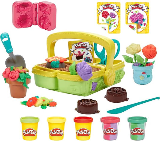 Play-Doh Blooming Flower Garden Toy Playset, Nature Pretend Play, Kids Arts & Crafts, Christmas Stocking Stuffer Gifts, Ages 3+