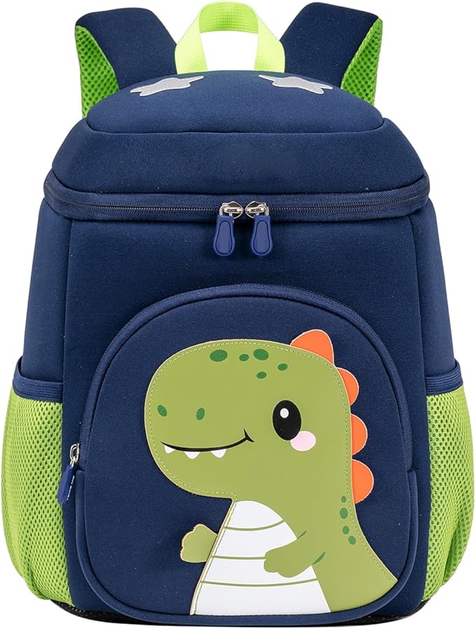 kids schoolbag with diving fabric and breathable pads - lightweight reflective backpack for boys and girls (black, Large)