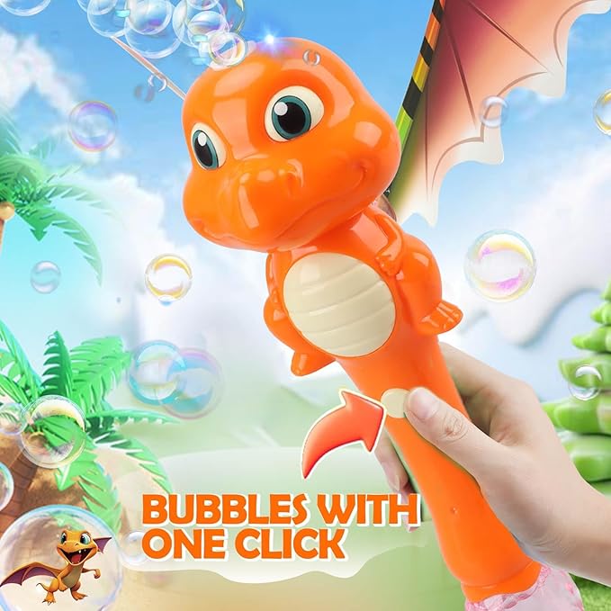 Dinosaur Bubble Wand Toys for Kids Age 3 4 5 6 7 8 Years Old: Bubbles Machine for Kids, Toddler Outdoor Toys, Gifts Birthday Presents for 3 4 5 6 Year Old Boys Girls