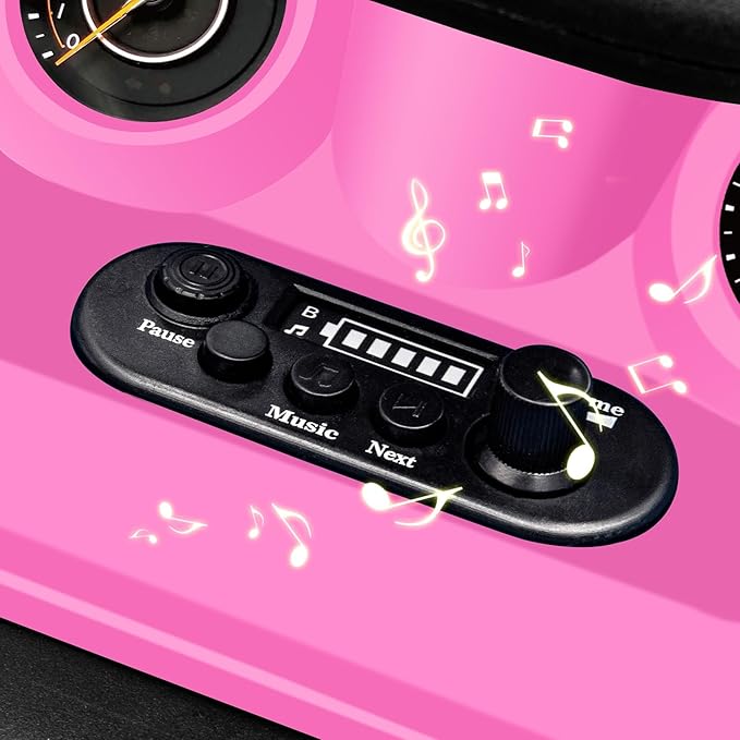 6V Ride On Car for Toddlers, Electric Car with Music, Horn, Pedal, for Ages 18–96 Months, Pink