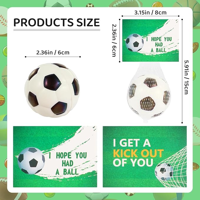 LiYiQ 24Pcs 2.36 Inch Soccer Stress Balls Soccer Party Favors Soccer Goodie Bags Stuffers Soccer Party for Kids Classroom Exchange