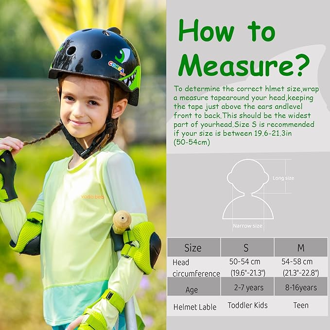 Kids Toddler Bike Helmet, Adjustable and Multi-Sport for Child Boys and Girls, 2 Sizes