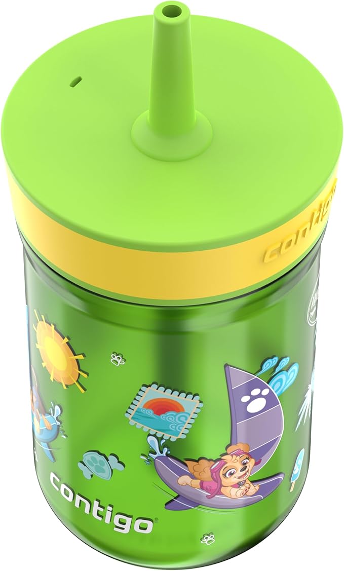 Contigo Leighton Tumbler with Straw, 14 oz, Cool Lime PAW Patrol (Color changing straw); Glacier PAW Patrol (Color changing body)