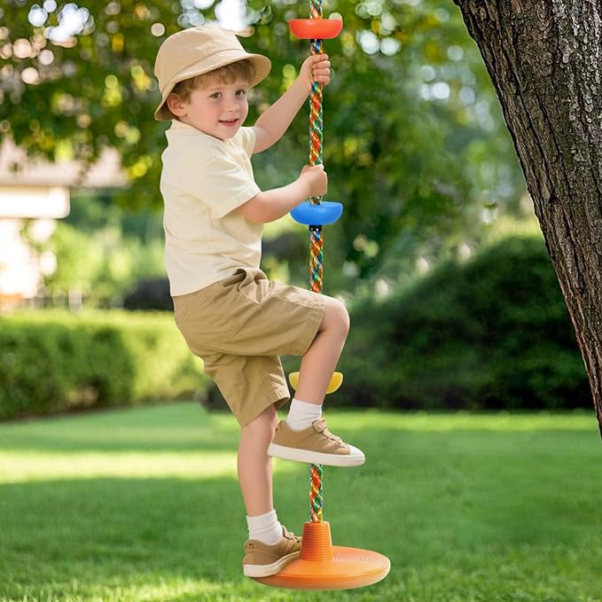ZNCMRR Tree Swing for Kids Rope Swing for Tree Climbing Rope for Kids Heavy Duty Disc Swings for Kid Outdoor Playground Accessories Swing Set Accessories Swingset Accessories Outdoor(Orange)
