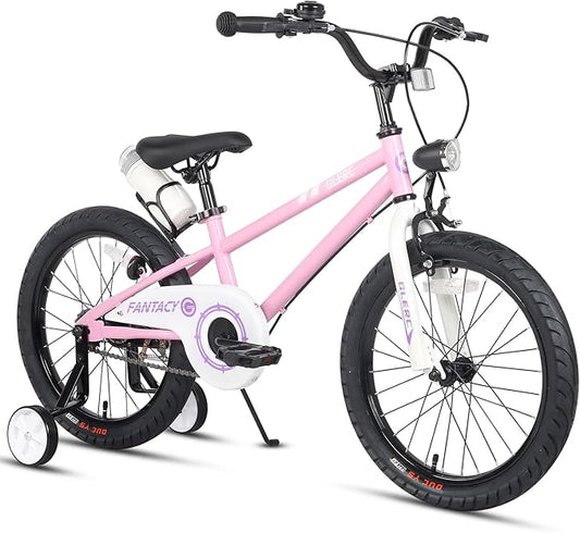 Glerc Fantacy Kids Bike, 12-20 Inch Children Bicycle for 2-13 Years Old Boys Girls, Kids Bicycle with Water Bottle Holder & Headlight & Training Wheels, Multiple Colors