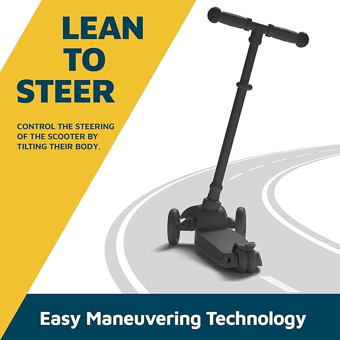 Lifemaster Mini 3-Wheel Kids Scooter with Multi-Color Wheel Lights – 4-Height Adjustable Handlebar, Wide Anti-Slip Deck, Child Safety Certified, Boys & Girls Ages 2+ Supports Up to 110 lbs