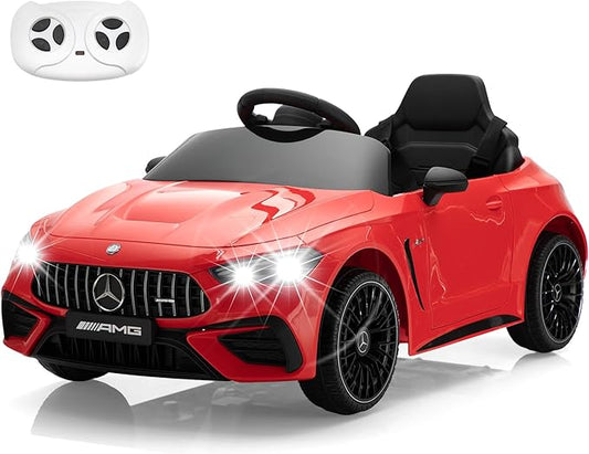 TOBBI Kids Electric Ride On Toy Car, Toddlers Battey-Powered Vehicle with Parental Remote Control/Soft Start/3 Speeds/Horn & LED for Children Ages 3-6 Years-Red