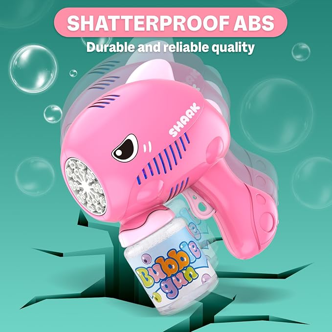 2 Pack Bubble Gun Machine for Kids, Automatic Light Up Bubble Blower with 2 Bottles 10 Bags Refill Solution, 10 Holes Bubble Guns Blaster for Toddlers, Outdoor Toys Gifts, Wedding Party Favor