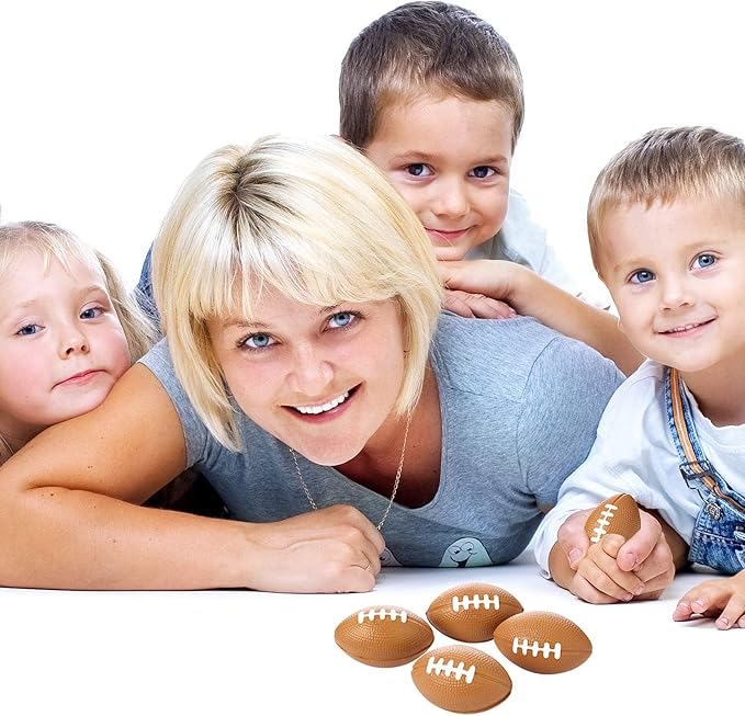 Blulu 50 Pack Mini Football Bulk 2.17" Foam Football Party Favor Sports Stress Ball Small Foam Ball for Back to School Homecoming Game Team Birthday Party Bag Gift Filler