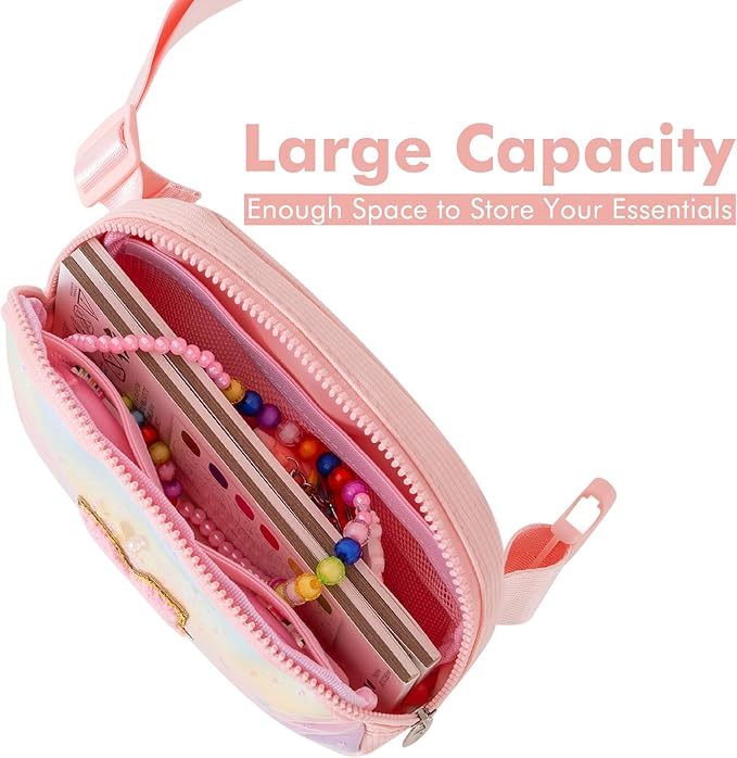 Fanny Pack for Girls,Birthday Easter Gifts,Chenille Initial Letter Girls Crossbody Bag,Preppy Teen Belt Bag for Graduation Travel Gifts,Cute Sequin Trendy Stuff.Pink-T