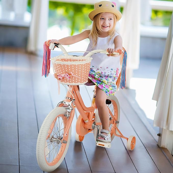 XJD Girls Bike for Toddlers and Kids Ages 2-12 Years Old,12 14 16 Inch Kids Bike with Training Wheels & Basket