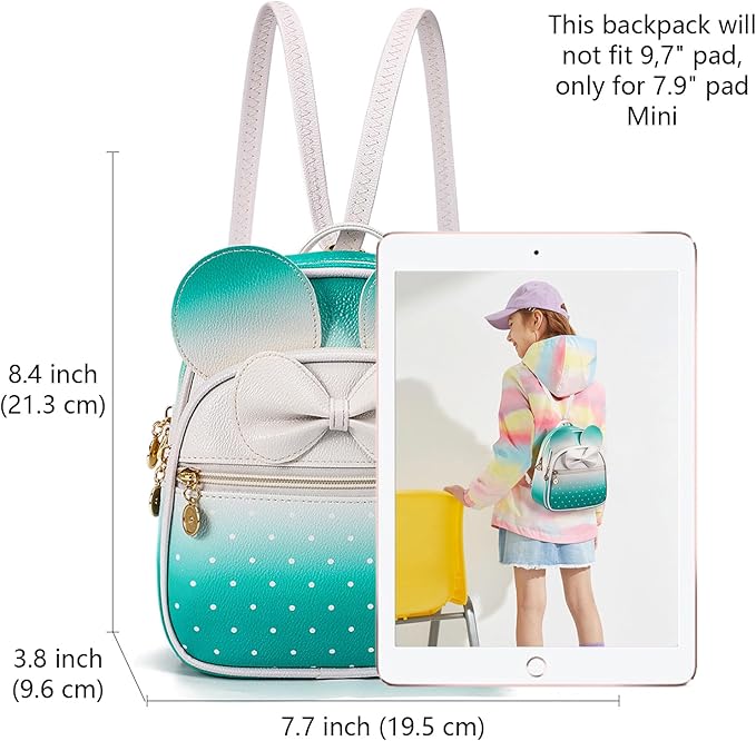 KL928 Girls Mini Backpack Bowknot Polka Dot Cute Small Daypacks Convertible Shoulder Bag Purse for Women