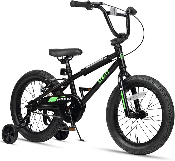 12 14 16 18 Inch Kids Bike BMX Style Bicycle with Training Wheels Coaster Brake for 2-10 Years Old Toddlers Boys Girls Multiple Colors