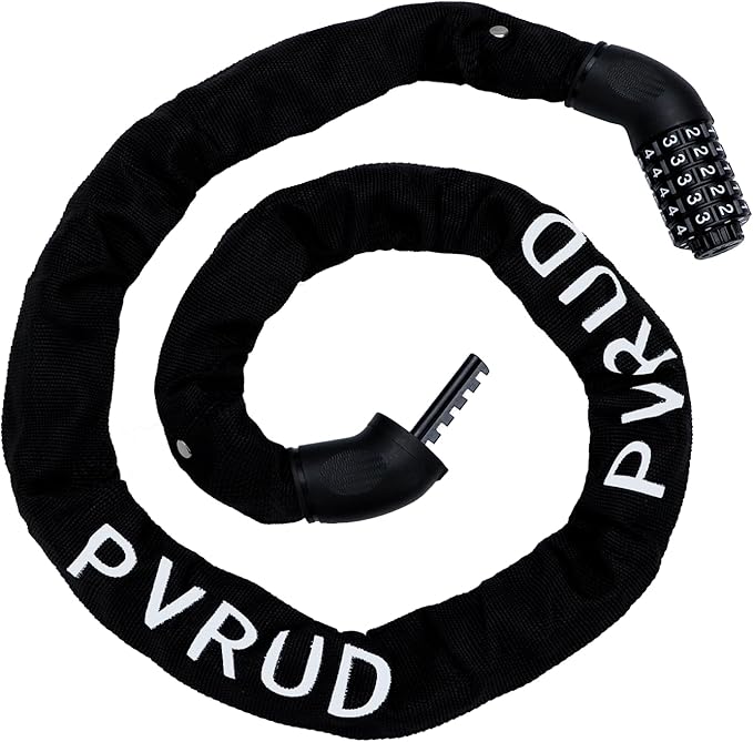 Bike Chain Lock, 5 Digit Combination Heavy Duty Anti Theft 3.5Ft Bicycle Chain Lock,6mm Thick High Hardness keyless Bike Lock for Bike,Scooter,Motorcycle,Door, Gate