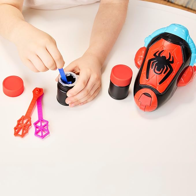 Spidey and his Amazing Friends Marvel Water-Webs Miles “Spin” Morales Electronic Bubble Slinger Role Play Set with Mask, Super Hero Toys for Kids,, Ages 3+ (Amazon Exclusive)