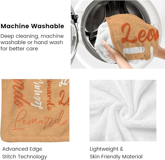 Name Blanket Personalized Blanket for Adult Kids Flannel Customize Throw Blanket Custom (Color 05, 40 x 50 Inches)