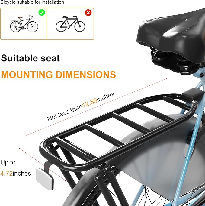 Rear Child Bike Seat with Thick Backrest, Rear Child Bicycle Seat Design for Children Aged 2 to 8 Years Old, One Size (Black-a)