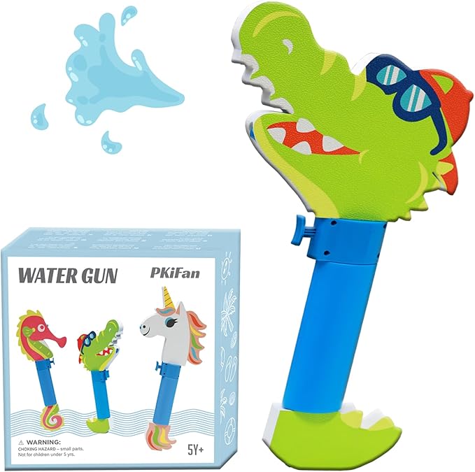 Water Gun for Kids Pool Toys Summer Outdoor Fun, 16oz Auto-Refill Crocodile Water Blaster, Floatable Swim & Squirt Gun with 20ft Range–Ages 5+