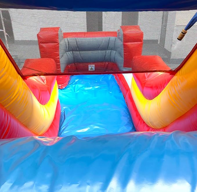 TentandTable Inflatable Bounce House Water Slide for Kids 5-12 Large, Commercial Grade Mega Bouncy Castle for Adults, Jump House, Includes Electric Air Blower, 32' L x 16' W x 15' H, Fire Truck