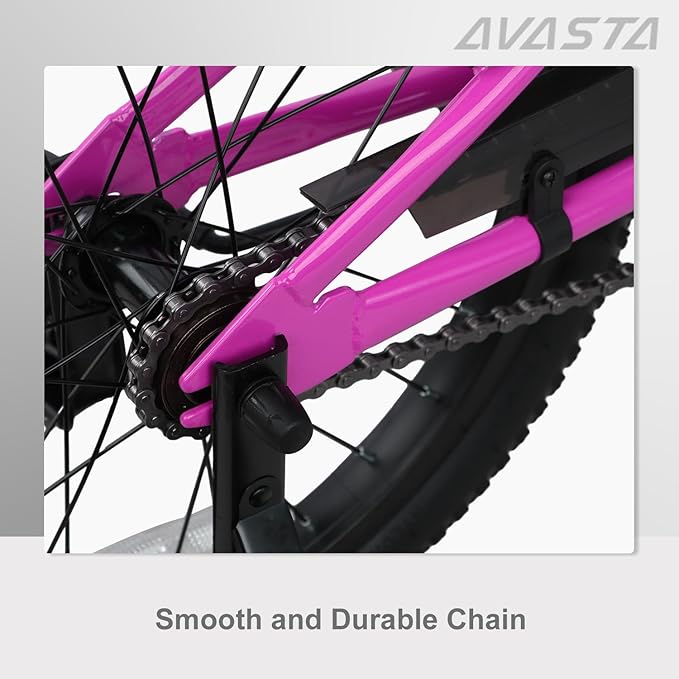 AVASTA Bilbo 18 20 Inch Kids Bike for Boys Girls 5-10 Years Old, Retro Style High Carbon Steel Bicycle with Adjustable Handlebars and Seat, Dual V-Brakes, Kickstand, Multiple Colors