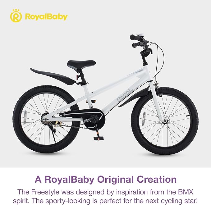 RoyalBaby Kids Bike EZ Balance to Pedal Dual Handbrake Toddlers Boys Girls Bicycle 12-20 Inch for Age 3-10 Years