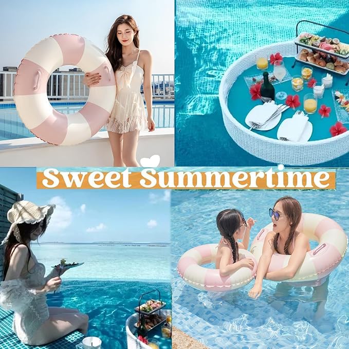 2 PCS Inflatable Pool Floats for Swimming Pool Party Lake Beach Adults - Floaties Pool Tubes Swim Rings Tubes Floaties for Beach Pool Party Decorations