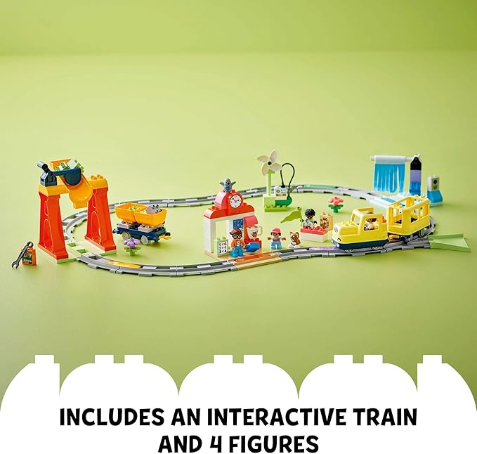 LEGO DUPLO Town Big Interactive Community Train Set - Learning Toddler Train Toy Playset for Boys and Girls, Ages 3+ - Gift Idea for Birthdays and Holidays - 10428