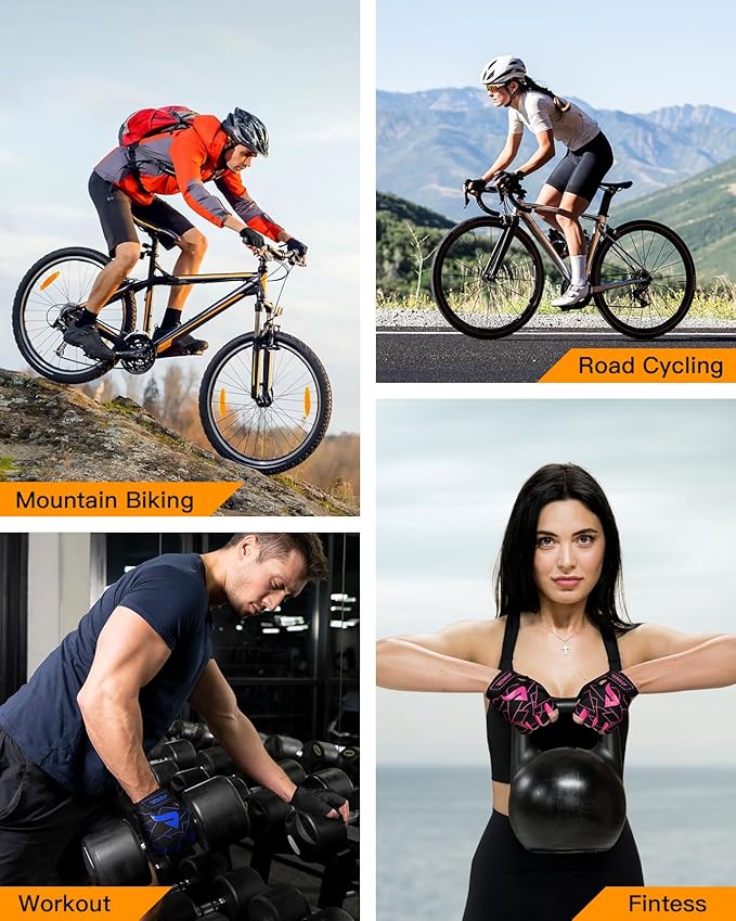 ATERCEL Cycling Gloves - Men's Bicycle Gloves for Cycling, Workout, Gym, Training, Weight Lifting, Outdoor, Dirt Bike, Mountain Bike, Riding