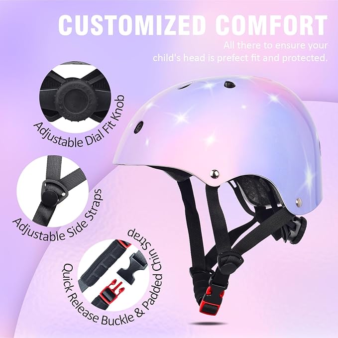 Kids Toddler Bike Helmet for Boys Girls, Adjustable Bicycle Helmet from Infant Baby to Children, Multi-Sport for Scooter Skateboard Roller/Inline Skate
