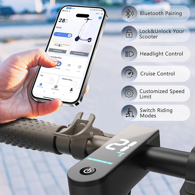 8.5/10 Inches Electric Scooter Adult, 19/22 MPH Top Speed, 350W/500W Powerful Motor, 21/22/28 Miles Long Range, Folding E-Scooter for Adults, E Kick Scooter Dual Braking