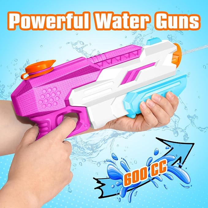 600cc Water Gun for Kids Adults：10 Pack Squirt Blasters Super Water Gun Soaker with Long Range High Capacity for Boys Girls Summer Swimming Pool Beach Outdoor Water Fighting Play Toys Party Favors