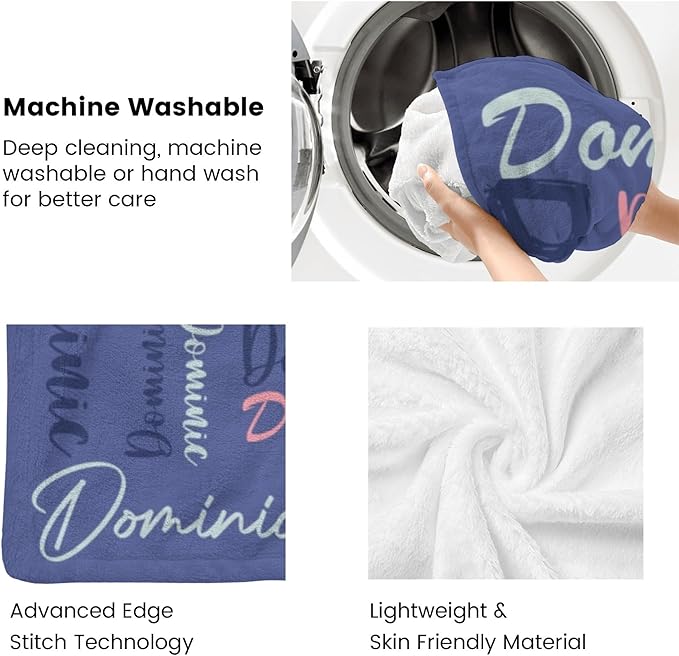 Dr.TOUGH Personalized Name Blanket Personalized Blanket for Adult Kids Flannel Customized Personalized Blankets and Throws