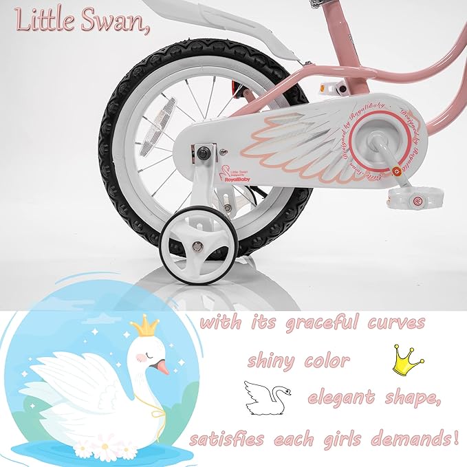 Royalbaby Princess Girls Kids Bike 12 14 16 18 20 Inch Children Bicycle with Basket for Age 3-12 Years