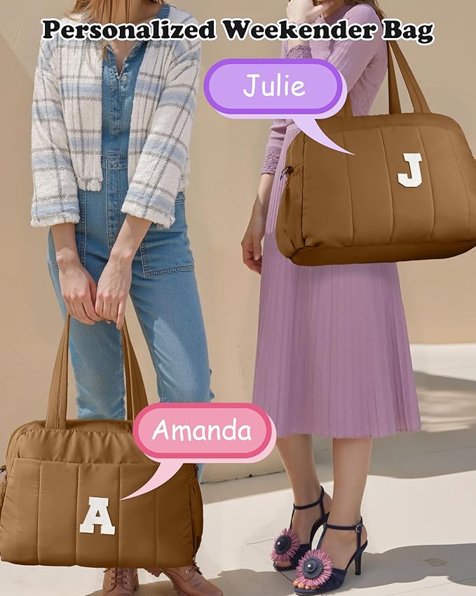 Tween Girls Trendy Stuff-Duffle Bag with Letter, Carry On Bags for Women，Overnight Bag with Wet Pocket，College Girl Gift-Lightweight Travel Bags Personalized Gym Tote with Makeup Pouch