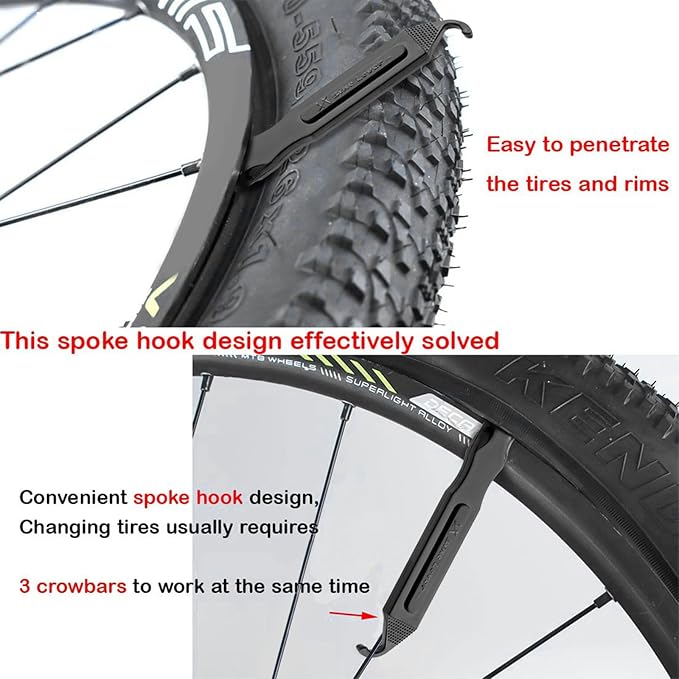 Premium Bicycle Tire Lever Tyre Spoon Iron Changing Tool, Bike Tire Levers Premium Stainless Steel Levers to Repair Bike Tube, Best Tire Changing Tool