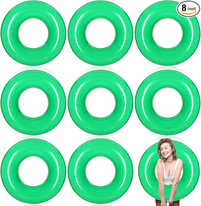 8 Pcs Large Inflatable Pool Float 36 Inches Swimming Ring Pool Floats Adult Inflatable Tube for Summer Vacation Beach River Bachelorette Wedding Party Supplies